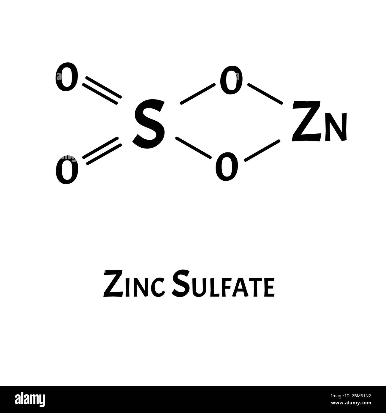 Zinc acetate formula chemical Royalty Free Vector Image