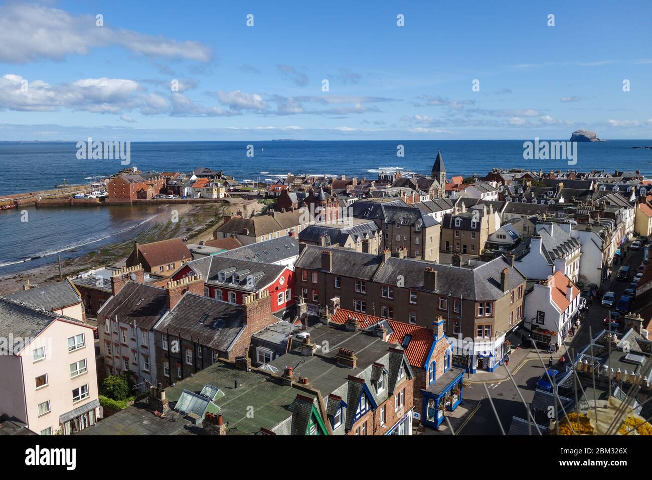 View from St Andrew Blackadder Church clock tower, North Berwick