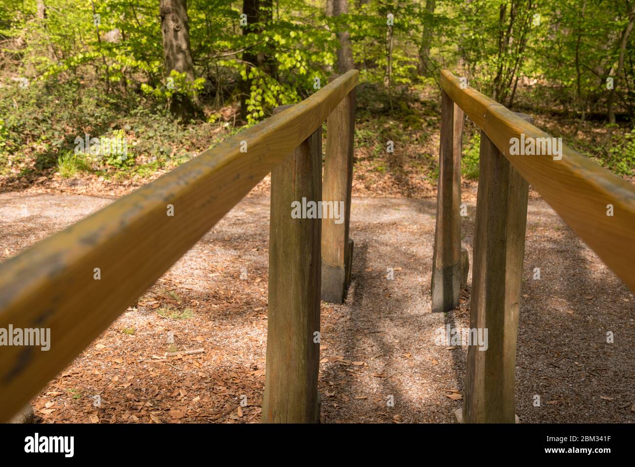 abandoned locked gym equipment Bars on a trim path Stock Photo