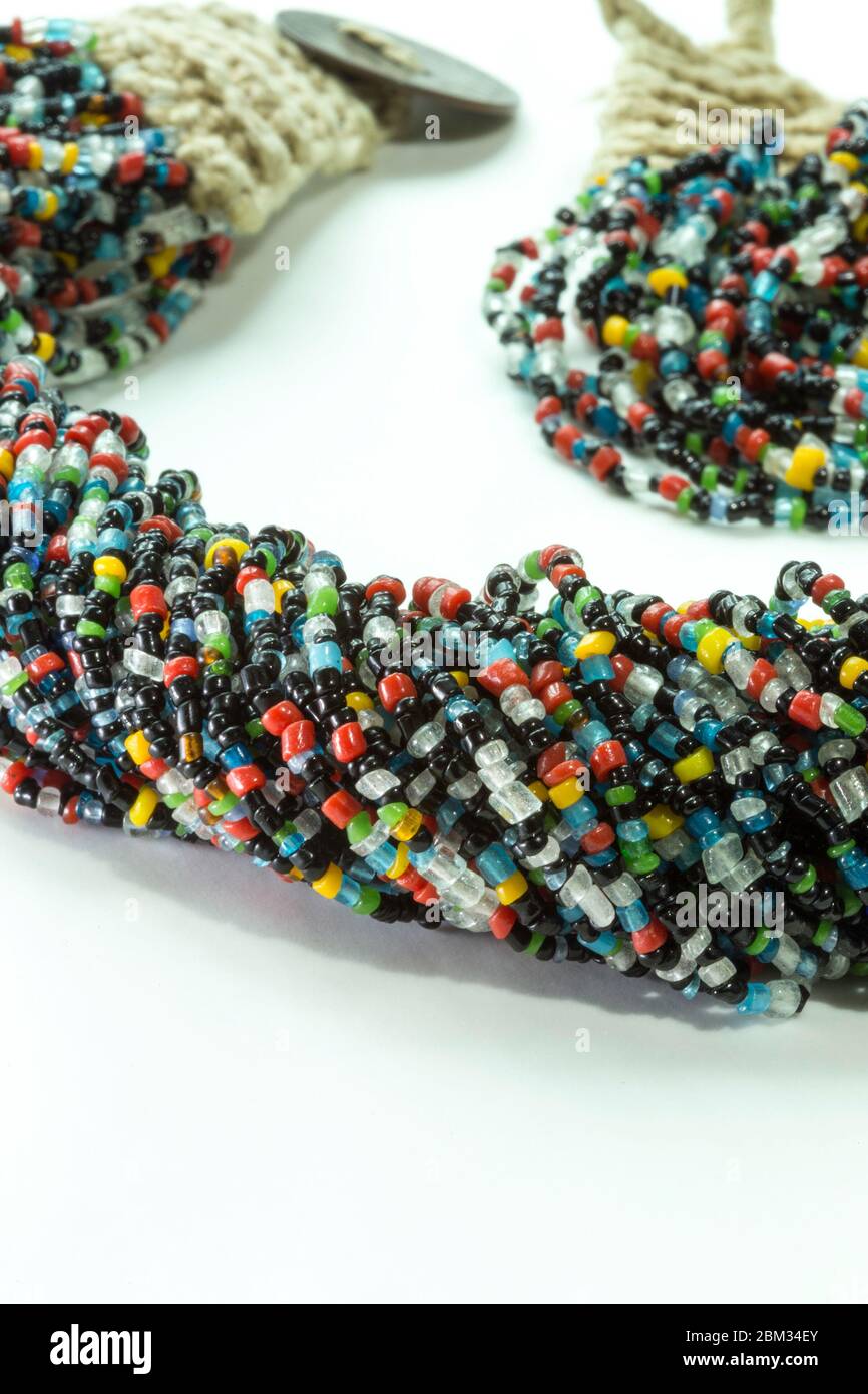 Vintage beaded necklace Stock Photo