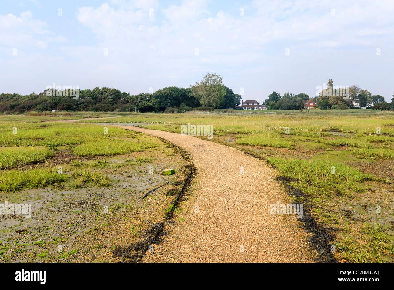 Smugglers Lane and Ferry Hard intertidal saltmarsh areas at low tide, Bosham, a small village in