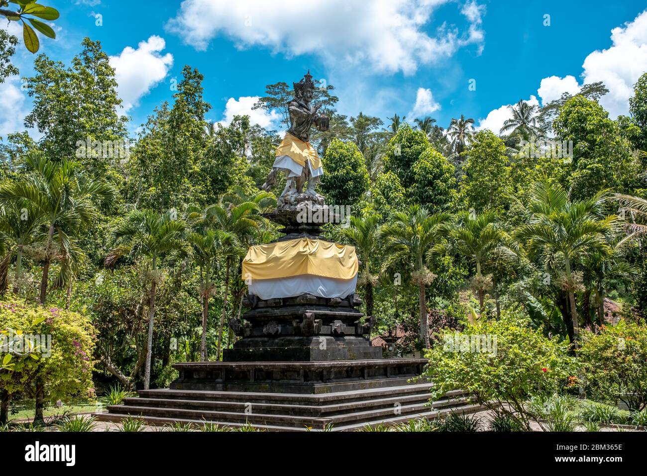 Sculpture or statue of Hindu god in the Holy Springs Temple, local name of this god ' Deva Indra ' Stock Photo