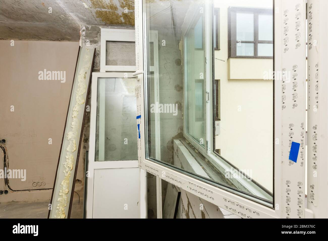 Balcony in the apartment for repair Stock Photo Alamy
