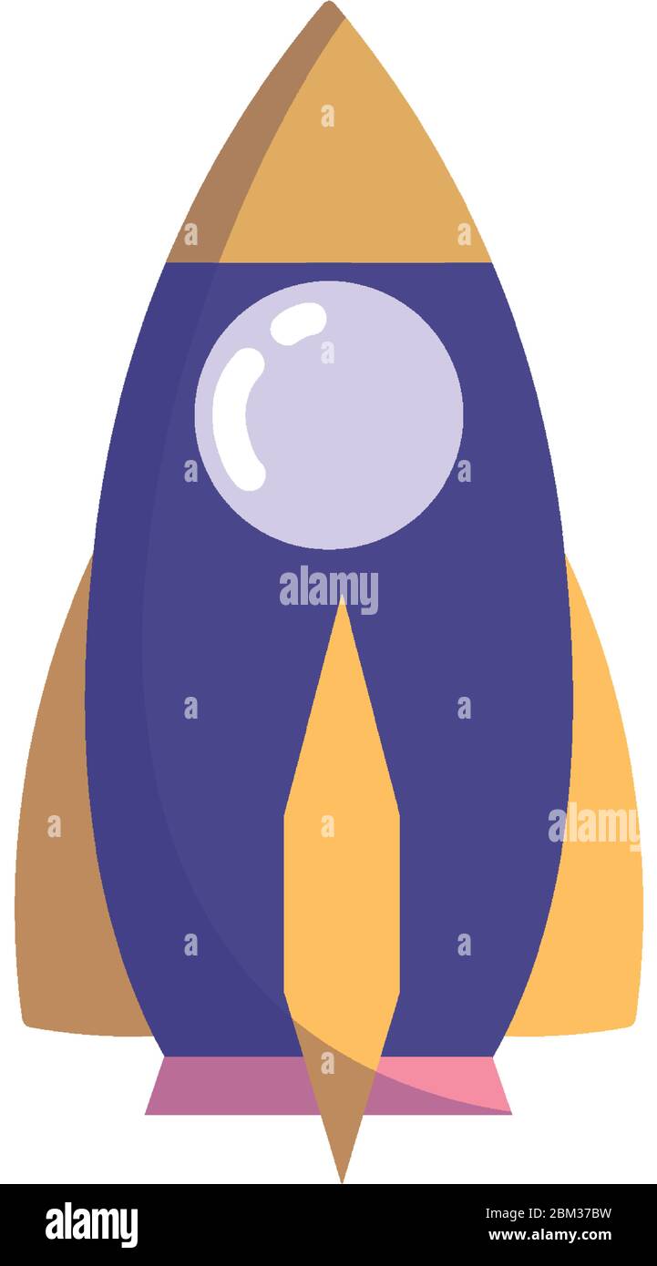 rocket spaceship cartoon toy isolated icon design vector illustration ...