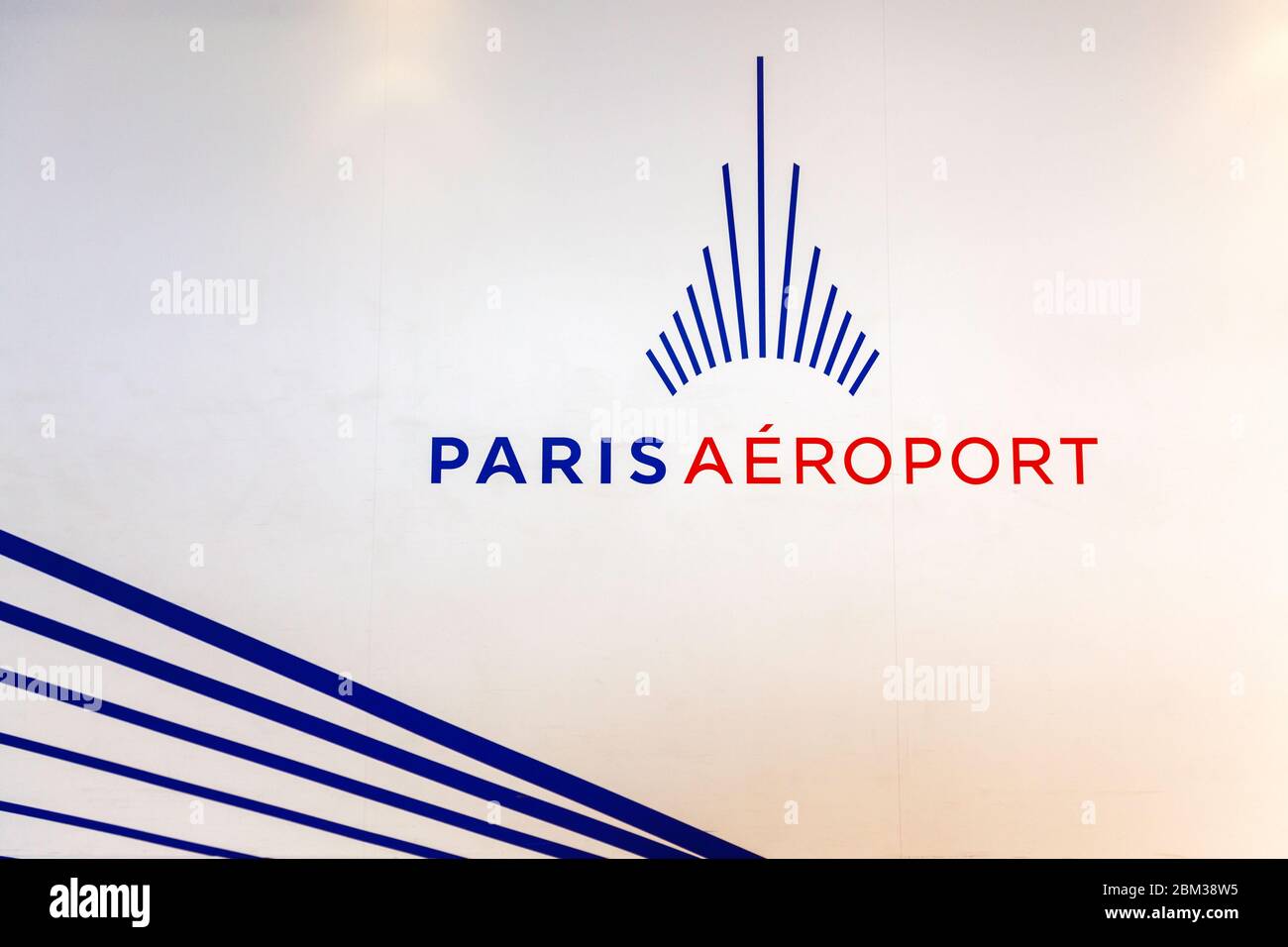 The logo of Charles de Gaulle Airport, as seen on a wall within the airport  itself, in Paris, France Stock Photo - Alamy