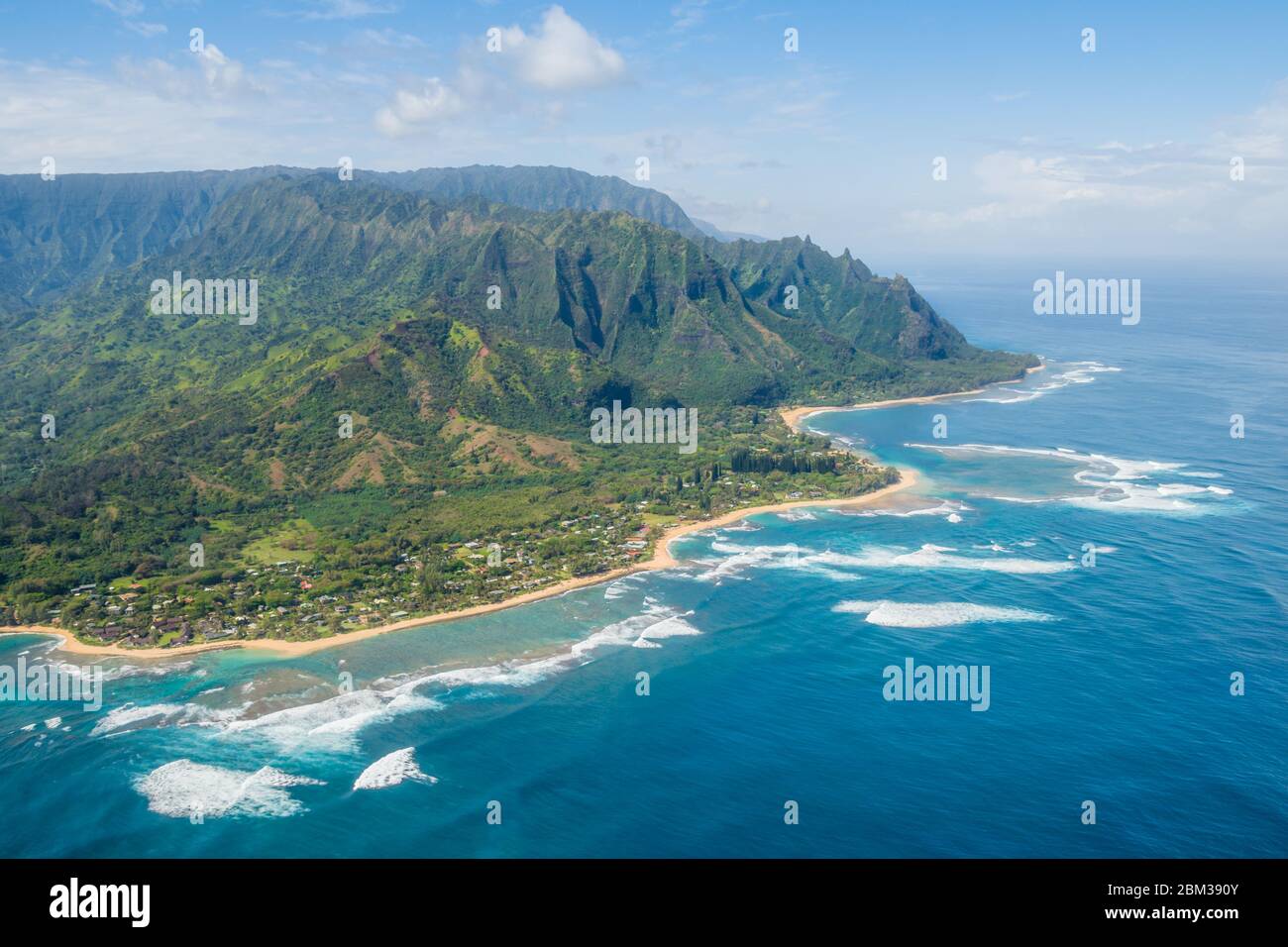 Beautiful aerial view of the kauai napali coast (Hawaii) Stock Photo