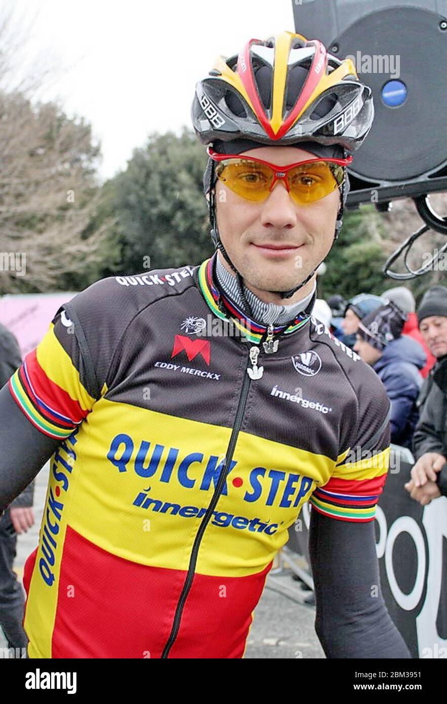 Tom Boonen of Quick Step during the Tirreno - Adriatico 2010,Stage 1  cycling race,Livourne - Rosignano Solvay(148Km) on March 10, 2010 in  Livourne Italie - Photo Laurent Lairys / DPPI Stock Photo - Alamy