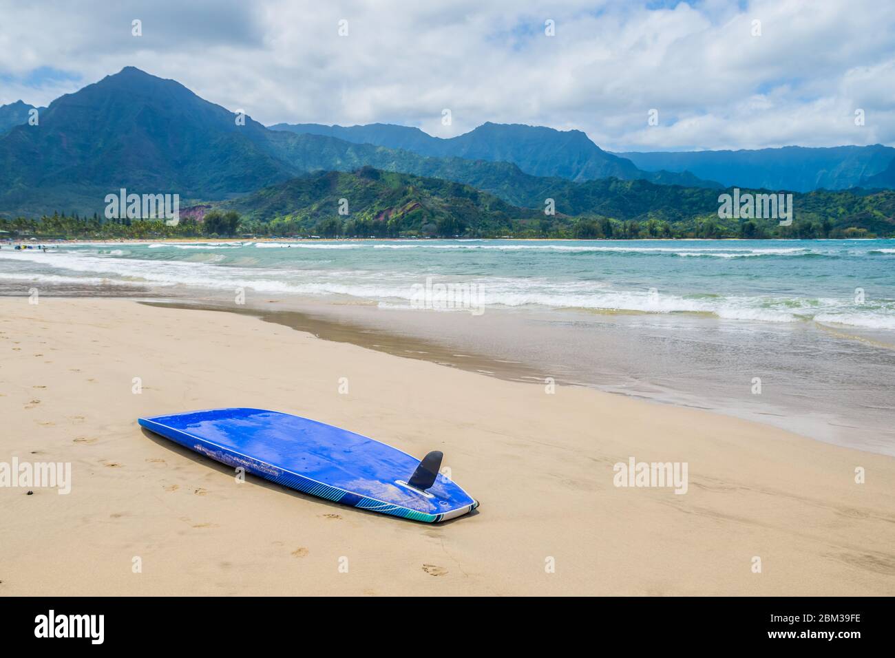 Kauai Hanalei Bay surfer's Paradise of Hawaii Stock Photo