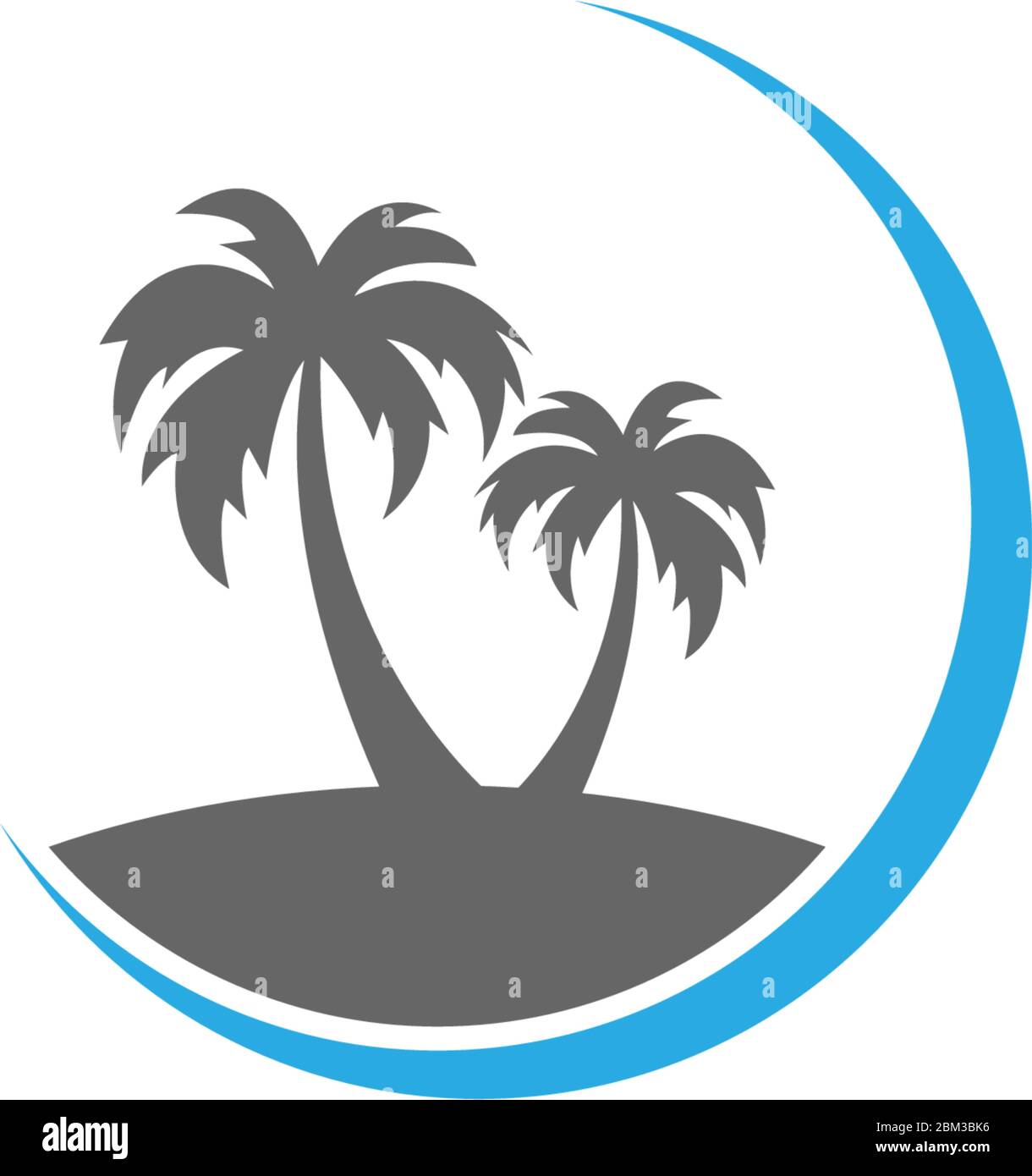 Palm beach, vitamin logo concept illustration Stock Vector