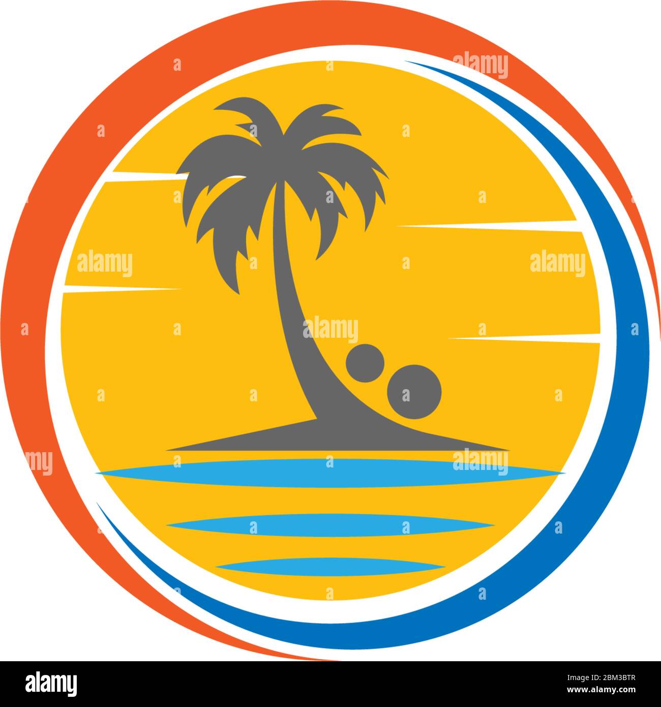 Palm beach, vitamin logo concept illustration Stock Vector