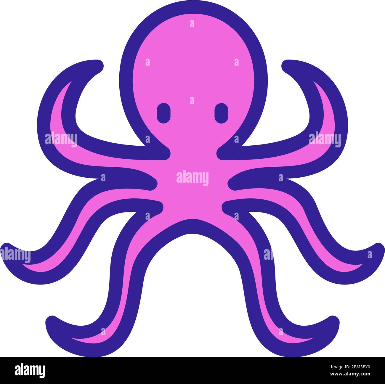 ocean octopus tentacles icon vector outline illustration Stock Vector ...