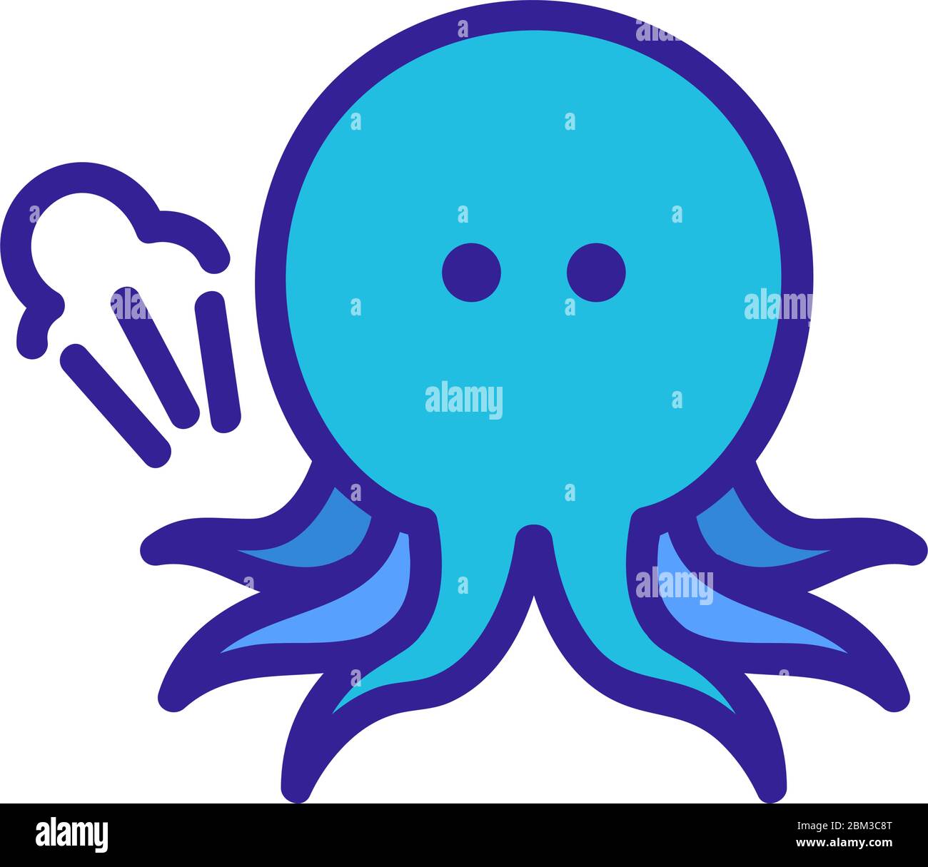 angry big squid icon vector outline illustration Stock Vector Image & Art -  Alamy