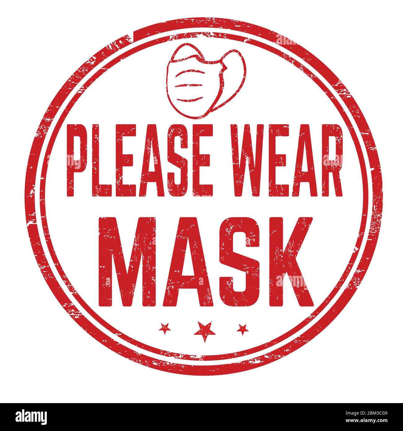 Please wear mask sign or stamp on white background, vector illustration