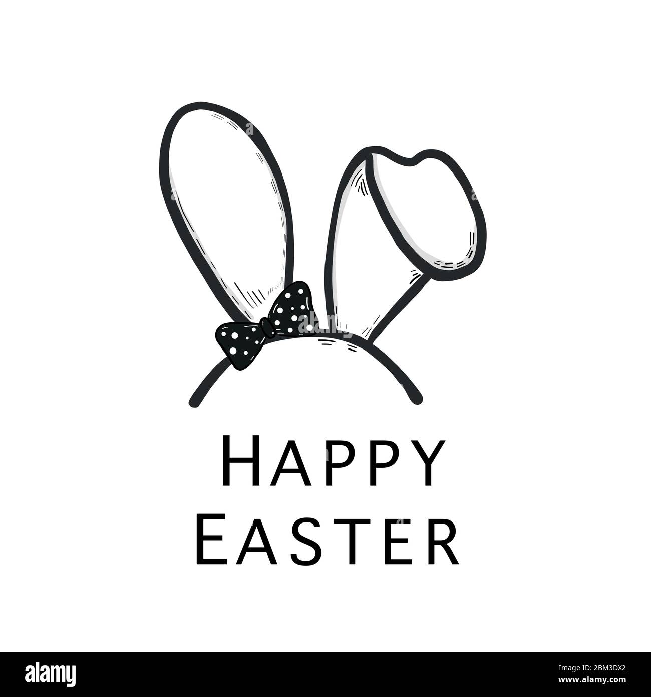 Bunny Rabbit Ear And Text Happy Easter Fabric T Shirt Design Photo Easter Element Vector Illustration Stock Vector Image Art Alamy