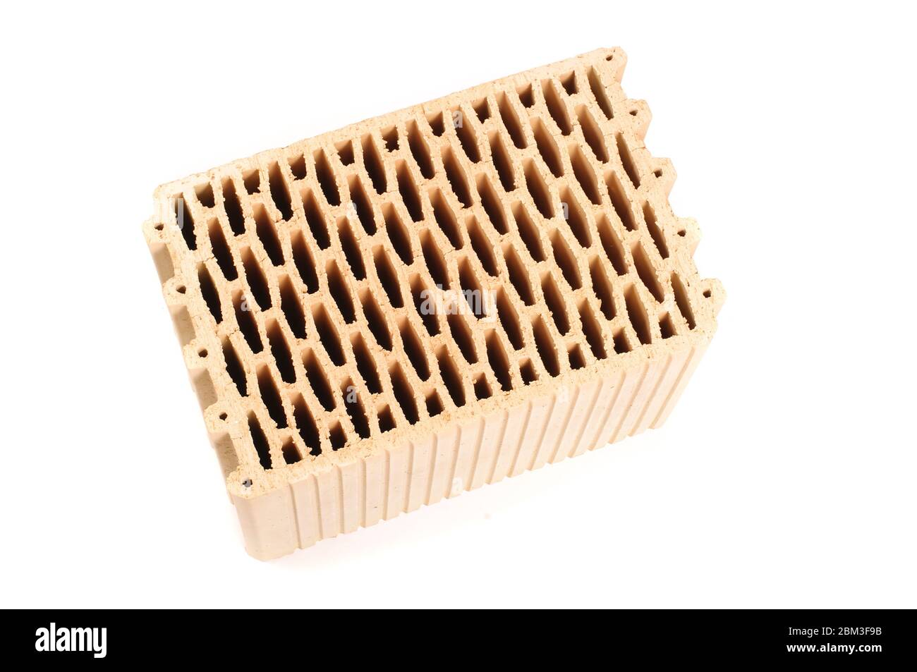 Ceramic building block for house construction made from natural clay