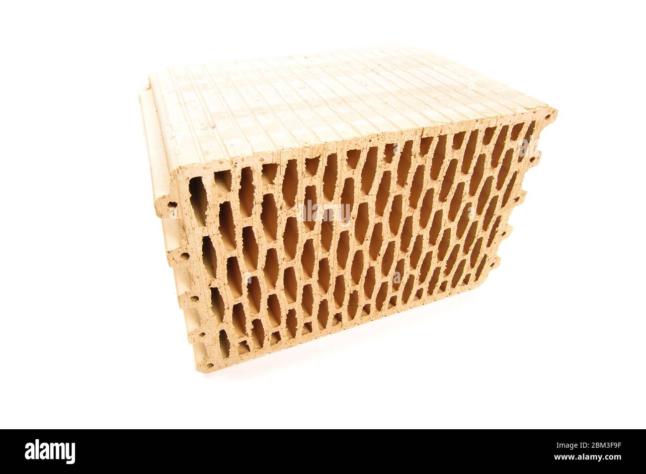 Ceramic building block for house construction made from natural clay