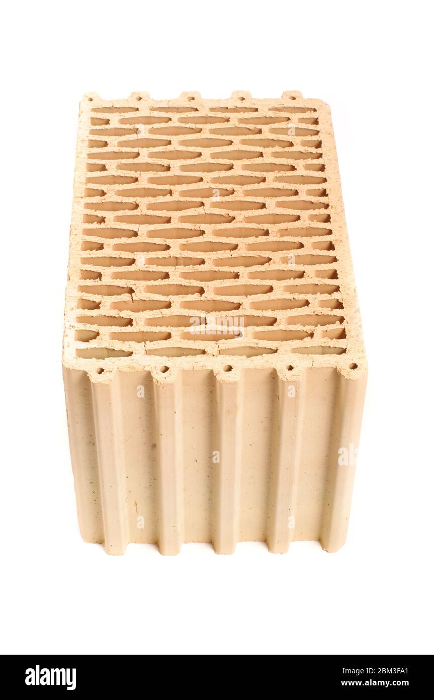 Ceramic building block for house construction made from natural clay