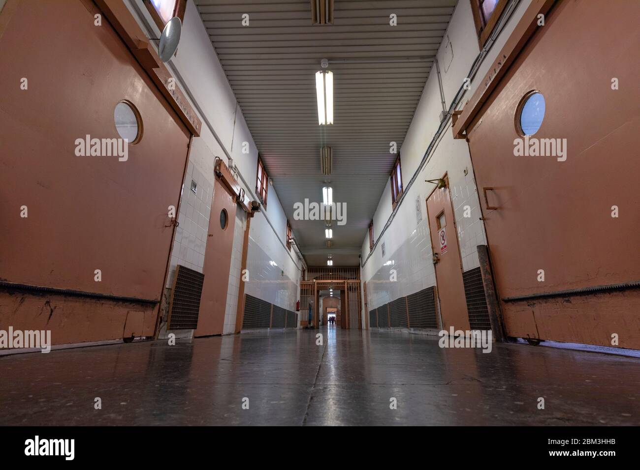 Interior of the Modelo prison in Barcelona, with more than 100 years o Stock Photo