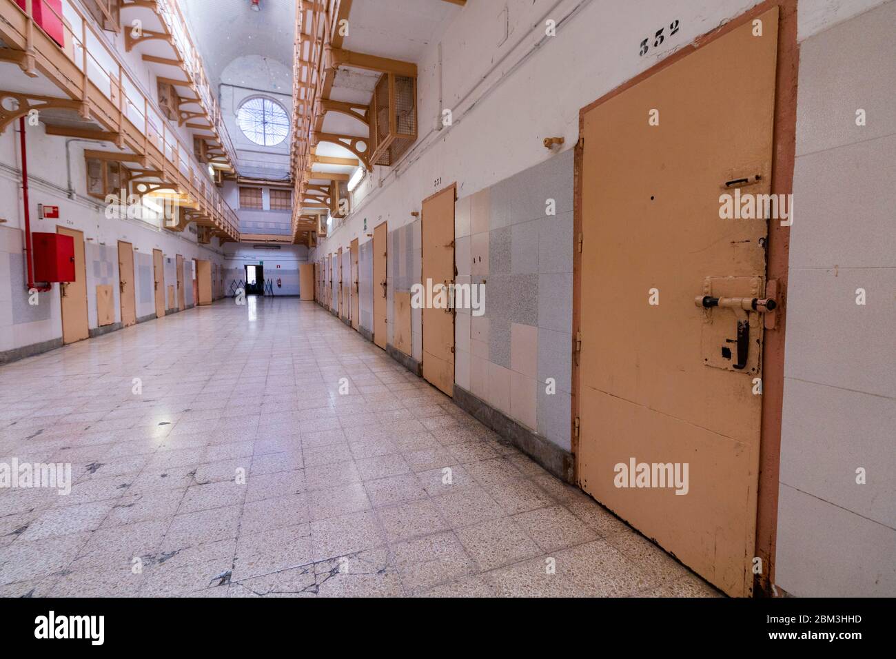 Interior of the Modelo prison in Barcelona, with more than 100 years o Stock Photo