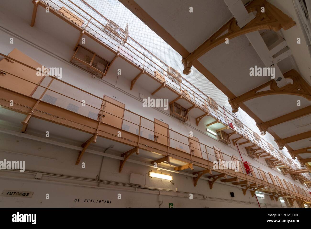 Interior of the Modelo prison in Barcelona, with more than 100 years o Stock Photo