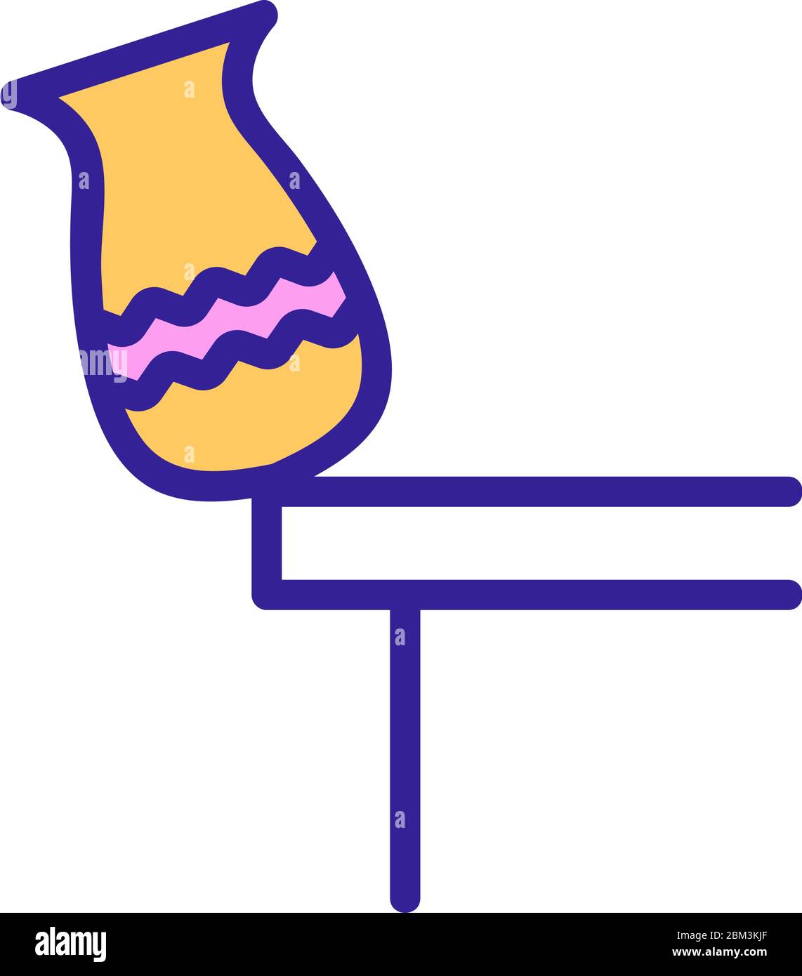 falling vases from table icon vector outline illustration Stock Vector