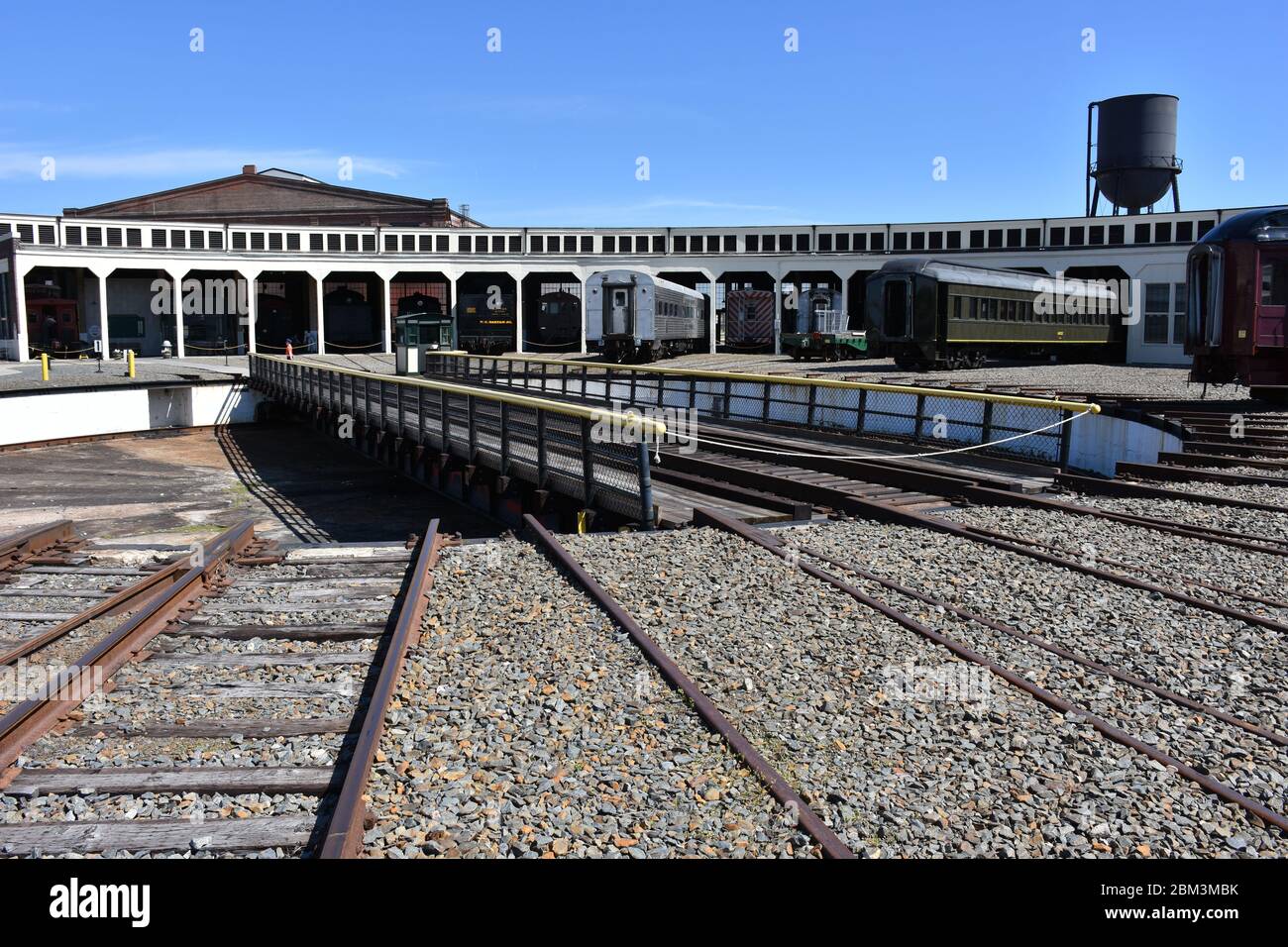 The Bob Julian Roundhouse was once a part of the Southern Railway and is now a part of the N. C. Transportation Museum. Stock Photo