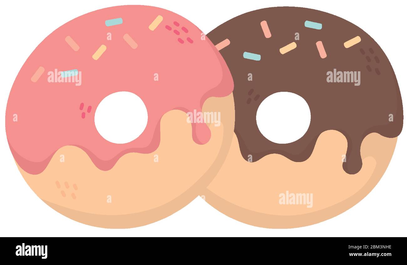 sweet donuts with sprinkles dessert isolated icon white background ...