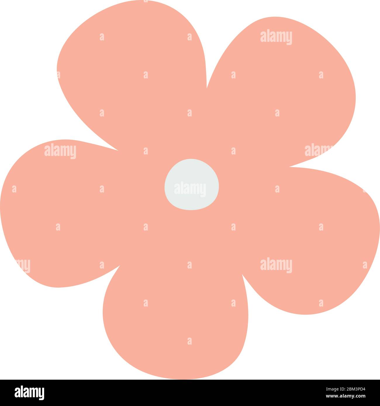 pink flower decoration isolated icon white background vector ...