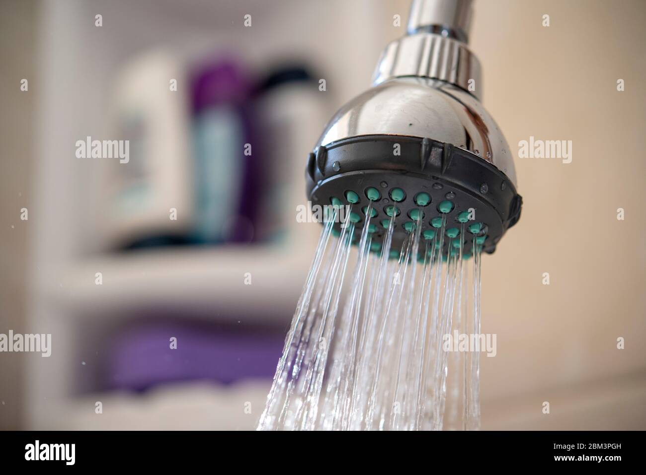 Use of water. Bathroom shower being used Stock Photo Alamy