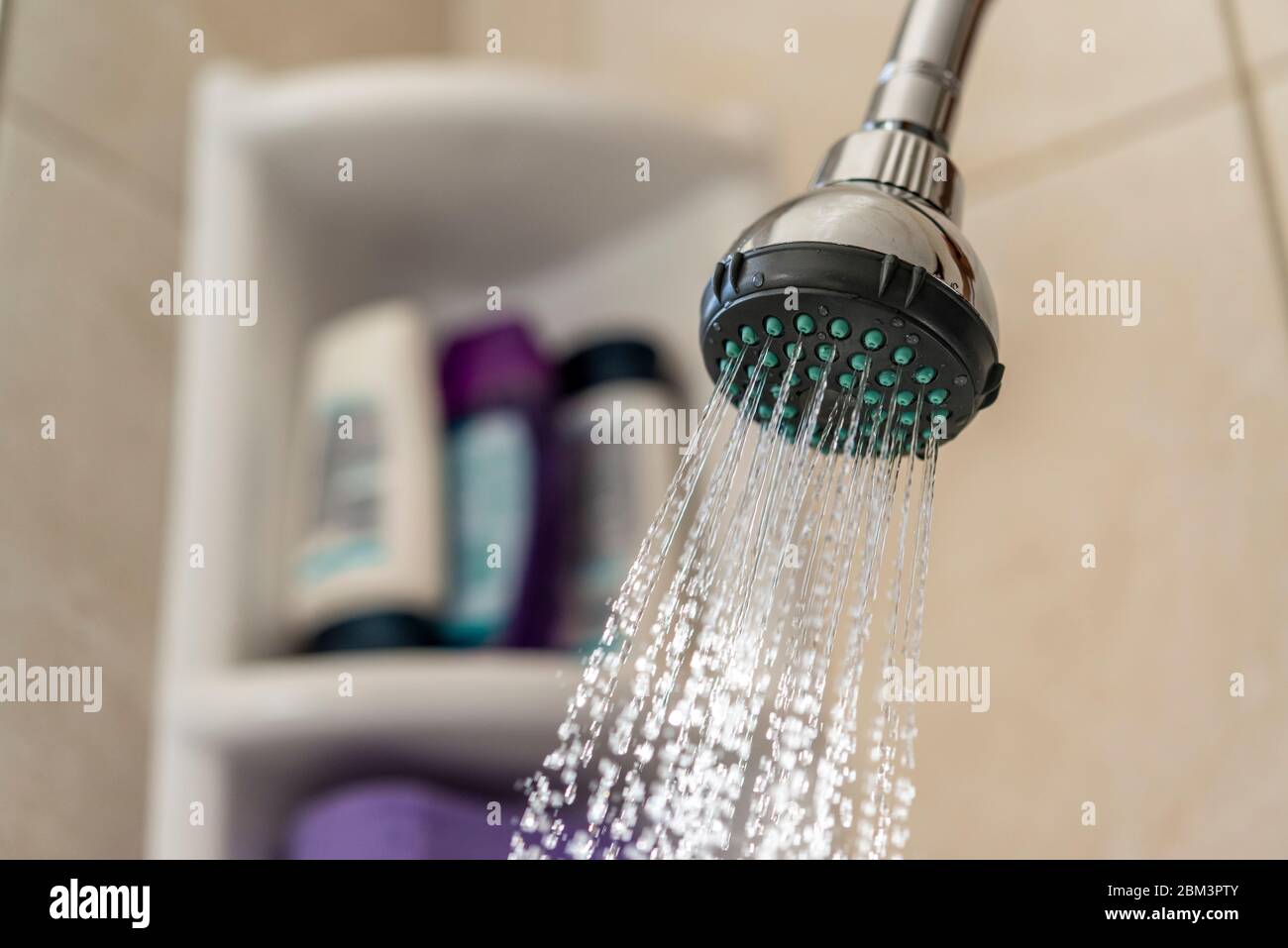 Use of water. Bathroom shower being used Stock Photo Alamy