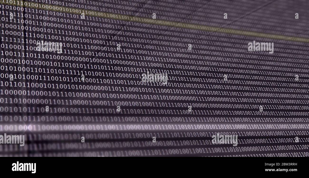 Colorful digital binary data digits and streaming binary code ...