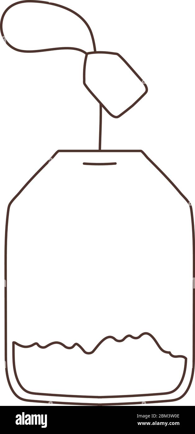 tea bag herbal isolated icon white background vector illustration linear design Stock Vector