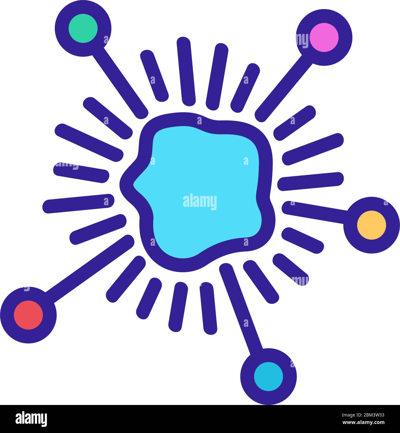 digital analysis processor icon vector outline illustration Stock ...