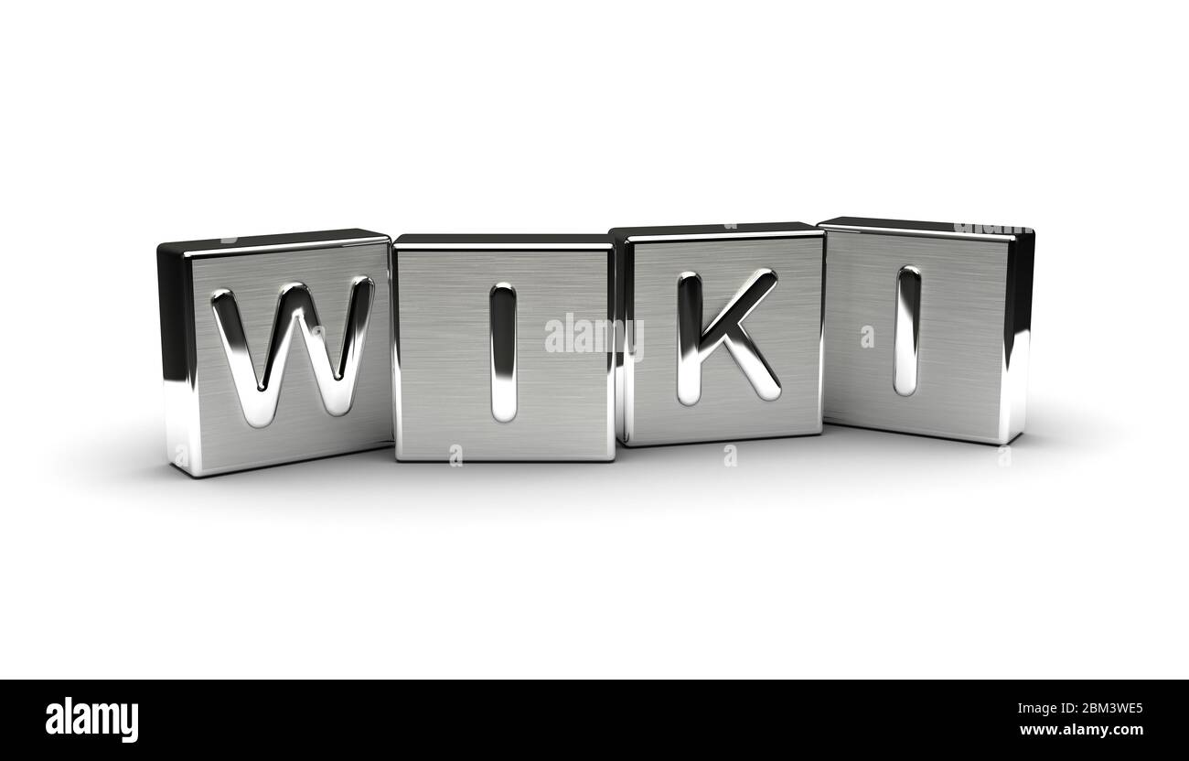Metal Wiki Text (Isolated on white background) Stock Photo