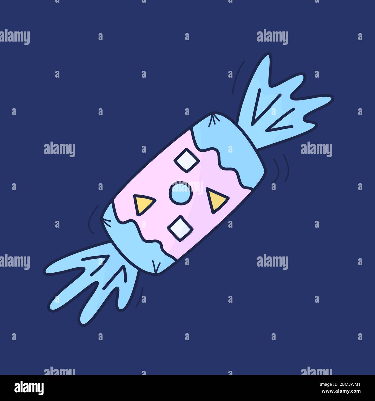 Handdrawn doodle candy icon. Hand drawn vector sweet candy illustration ...