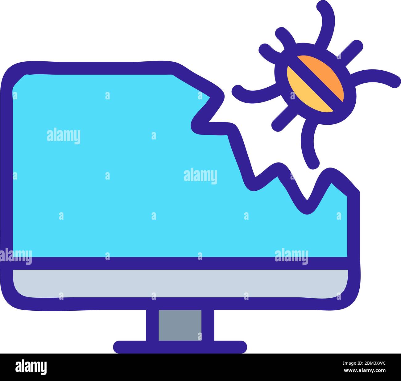 computer virus icon vector outline illustration Stock Vector Image ...