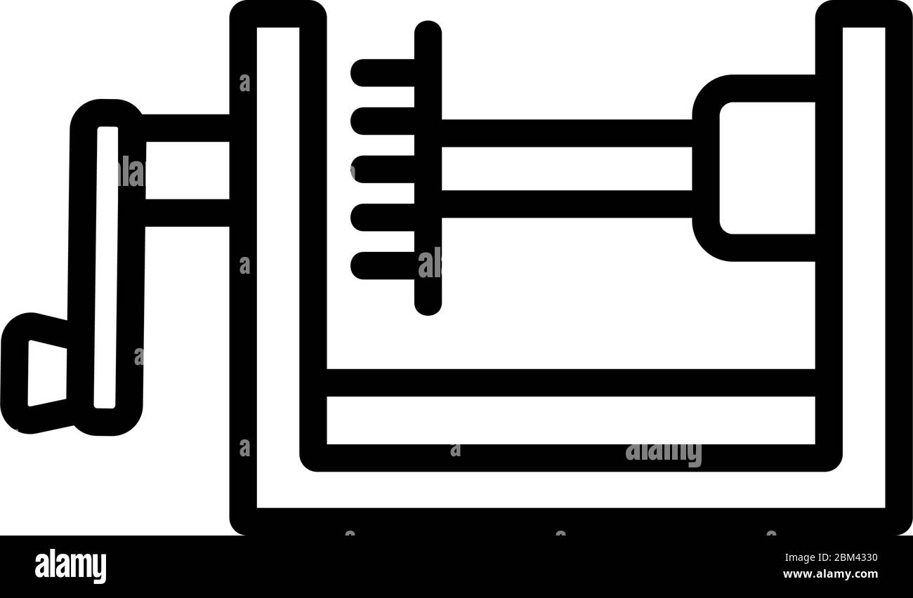 meat grinder inside view icon vector outline illustration Stock Vector