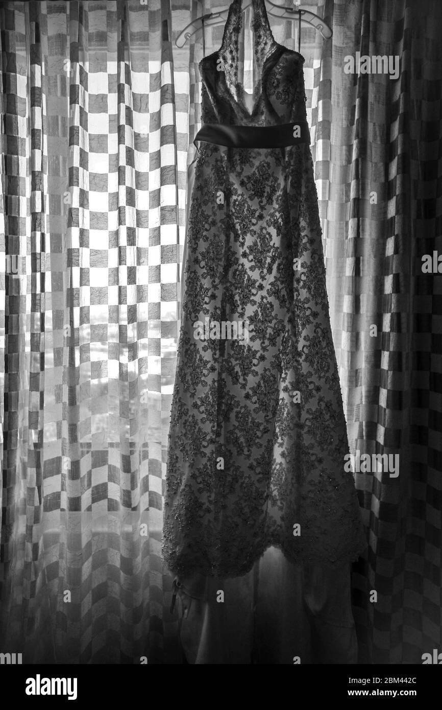 Wedding dress style dress Black and White Stock Photos & Images - Alamy
