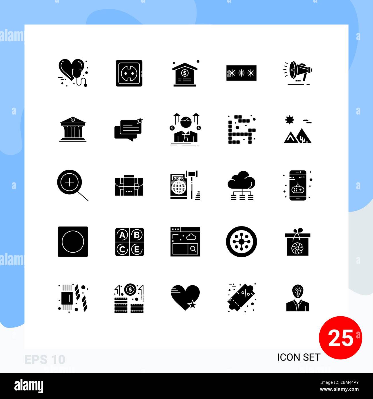 Stock Vector Icon Pack of 25 Line Signs and Symbols for pin, passkey ...