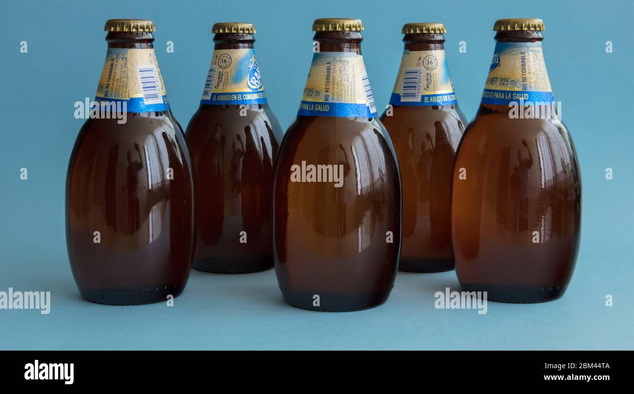 Mexican beer bottles Stock Photo