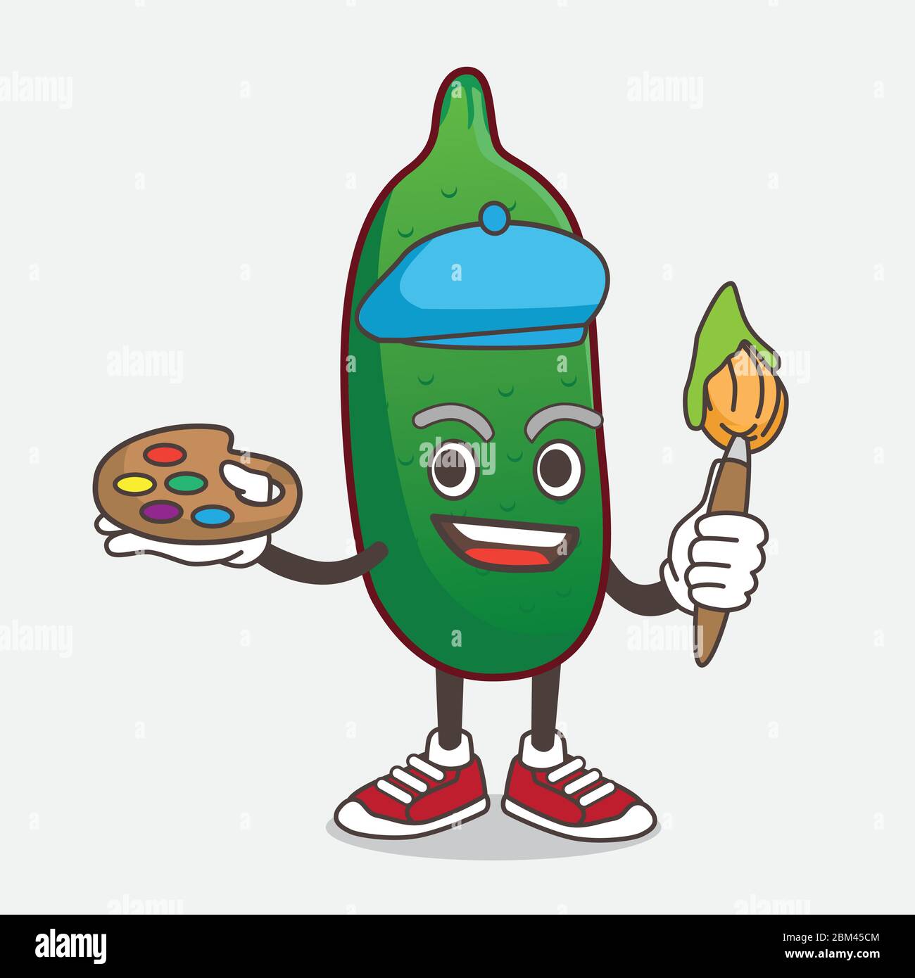 An illustration of Finger Lime cartoon mascot character painter style ...