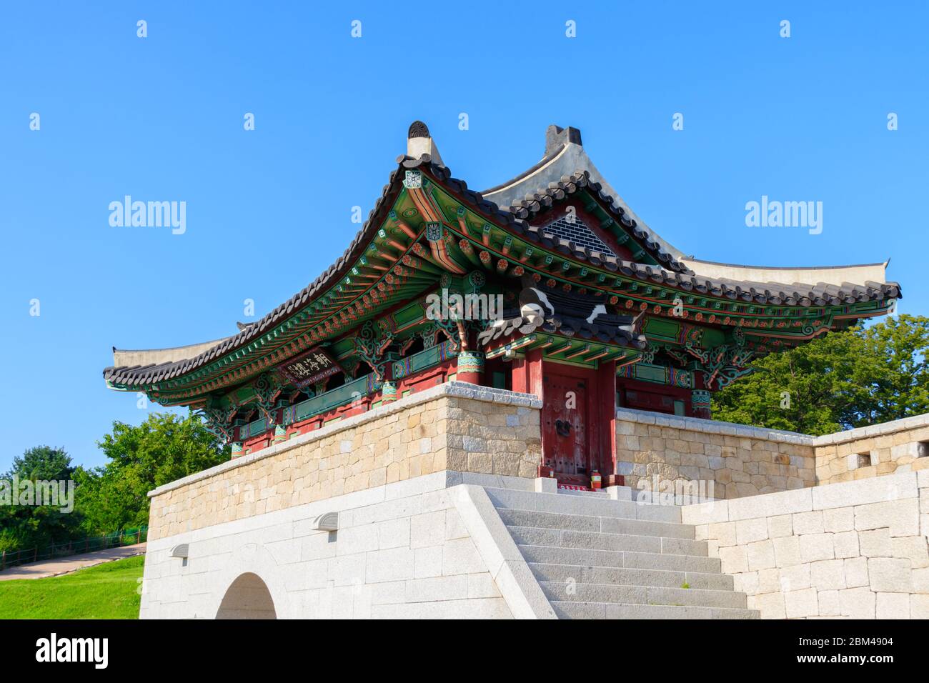 Ganghwa-gun, Incheon, South Korea Aug 23, 2019 - Wolgotjun Fort and Yeonmijeong Pavilion. korea ganghwado historical site landscape. Stock Photo