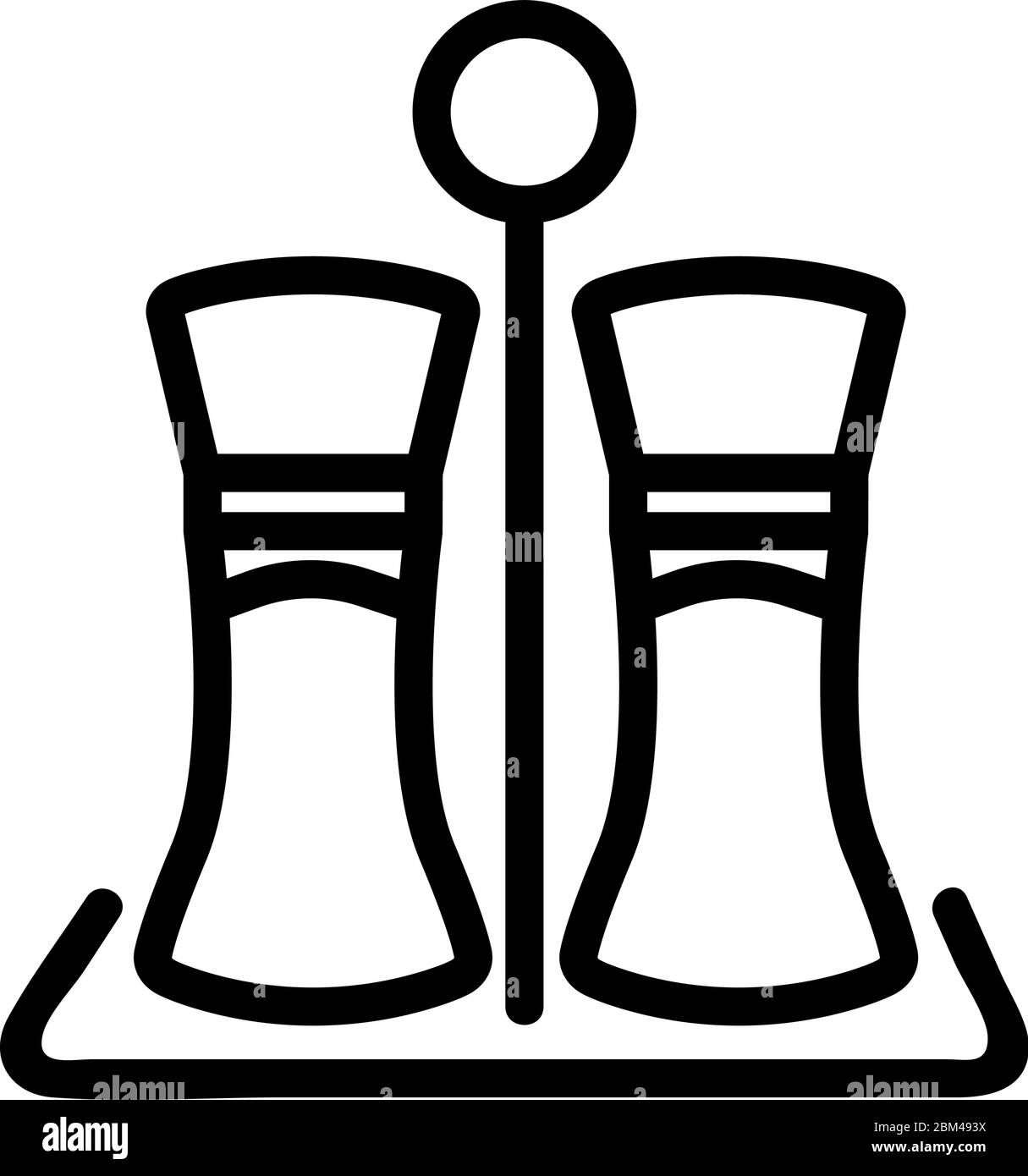 set of salt and pepper shakers icon vector outline illustration Stock