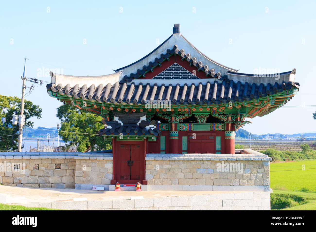 Ganghwa-gun, Incheon, South Korea Aug 23, 2019 - Wolgotjun Fort and Yeonmijeong Pavilion. korea ganghwado historical site landscape. Stock Photo