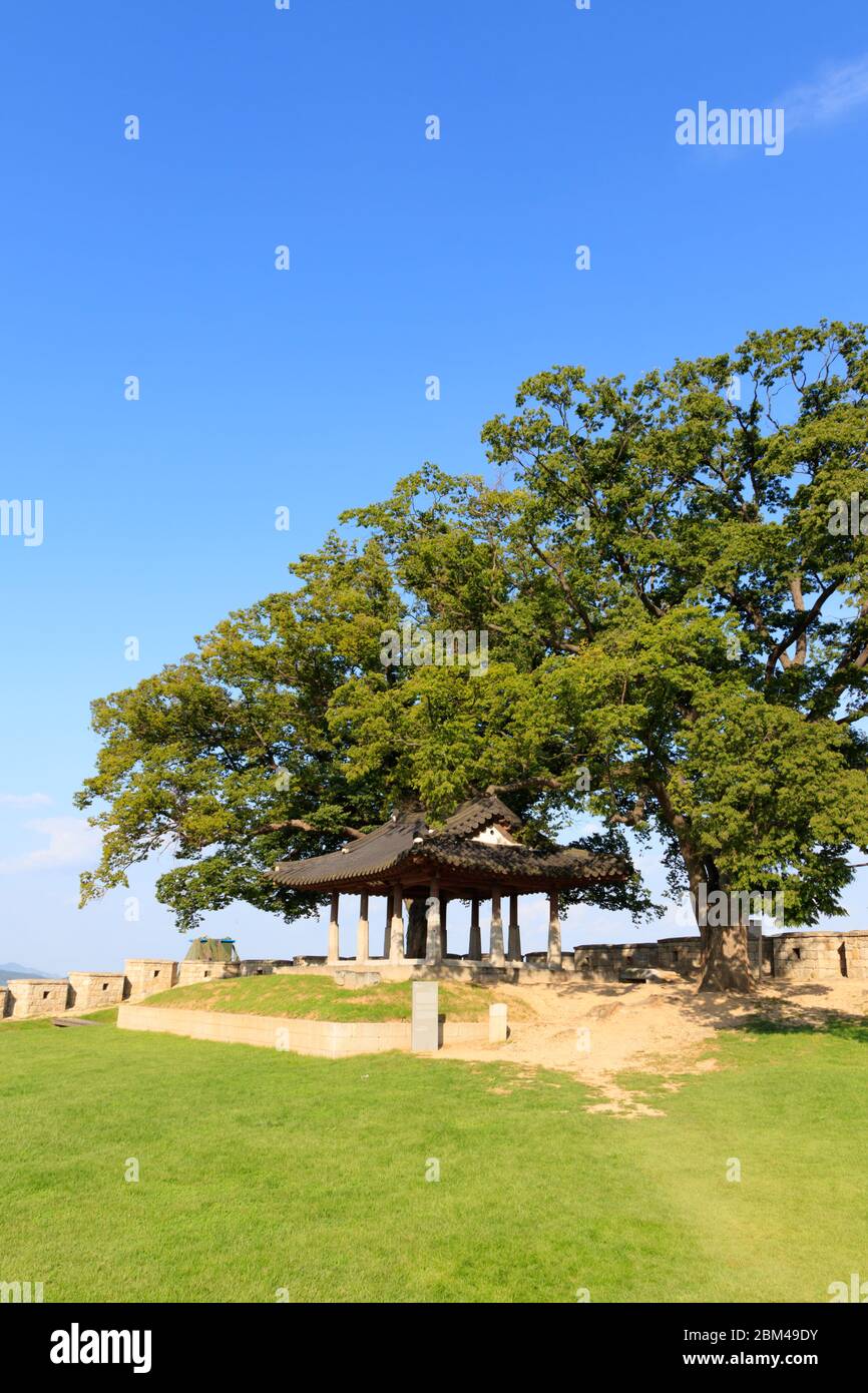 Ganghwa-gun, Incheon, South Korea Aug 23, 2019 - Wolgotjun Fort and Yeonmijeong Pavilion. korea ganghwado historical site landscape. Stock Photo