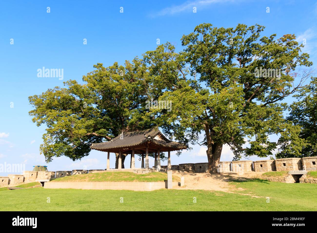 Ganghwa-gun, Incheon, South Korea Aug 23, 2019 - Wolgotjun Fort and Yeonmijeong Pavilion. korea ganghwado historical site landscape. Stock Photo