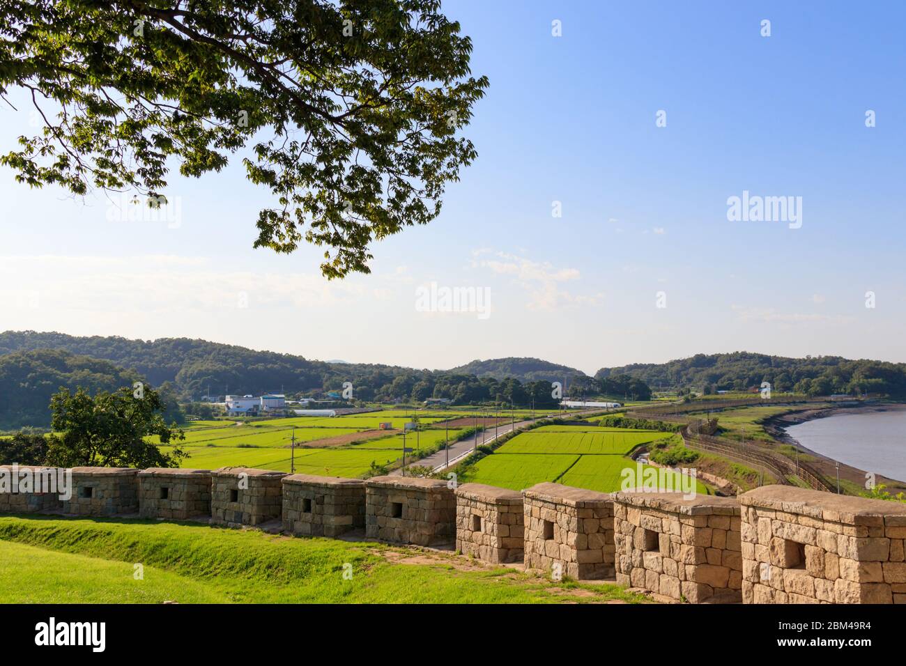 Ganghwa-gun, Incheon, South Korea Aug 23, 2019 - Wolgotjun Fort and Yeonmijeong Pavilion. korea ganghwado historical site landscape. Stock Photo