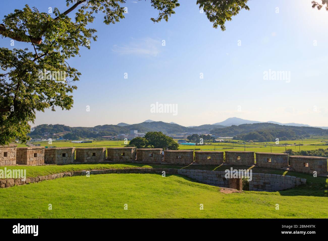 Ganghwa-gun, Incheon, South Korea Aug 23, 2019 - Wolgotjun Fort and Yeonmijeong Pavilion. korea ganghwado historical site landscape. Stock Photo