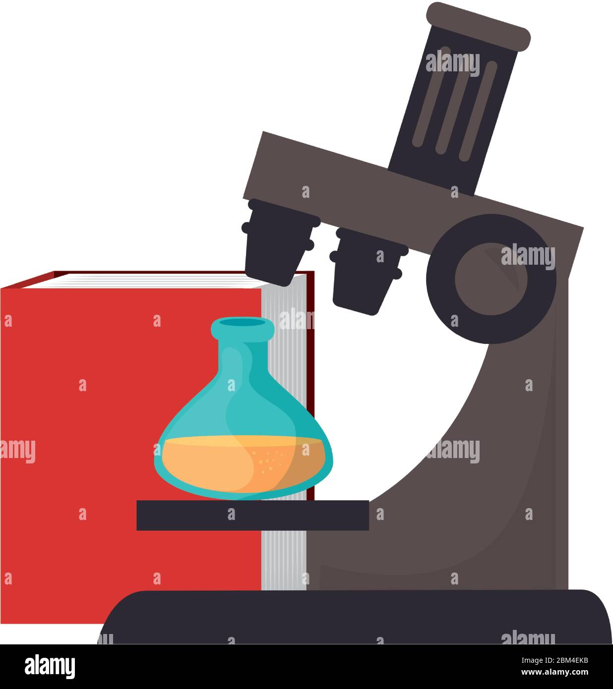 microscope laboratory with tube test and book Stock Vector Image & Art ...