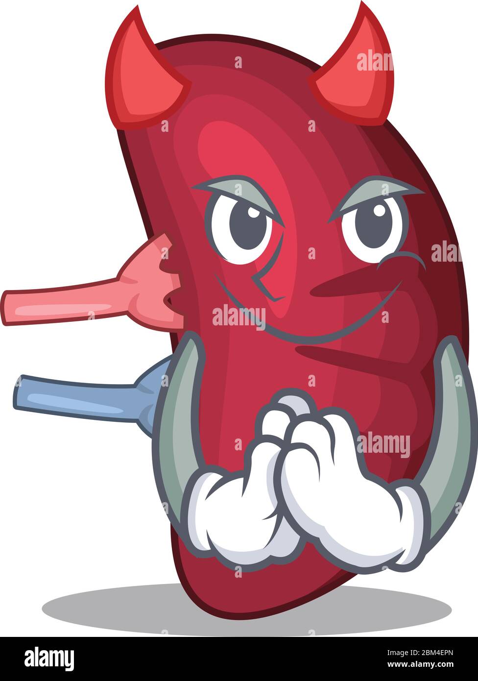 Human spleen dressed as devil cartoon character design style Stock Vector